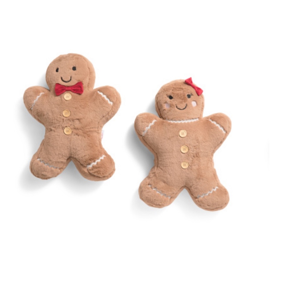 Martha Stewart NEW 2 Pack Gingerbread Man & Women Pillows NWT